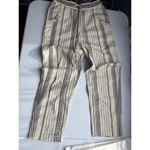 Anthropologie Women's Essential Beach Pants Beige Black Small